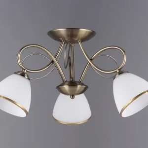 CE E27 antique brass finish  Metal Flush and Pendant Lights with glass shades- Eco-Friendly, Cost-Effective, Enhance Ambiance for Businesses and Public Spaces Ceiling Lamp